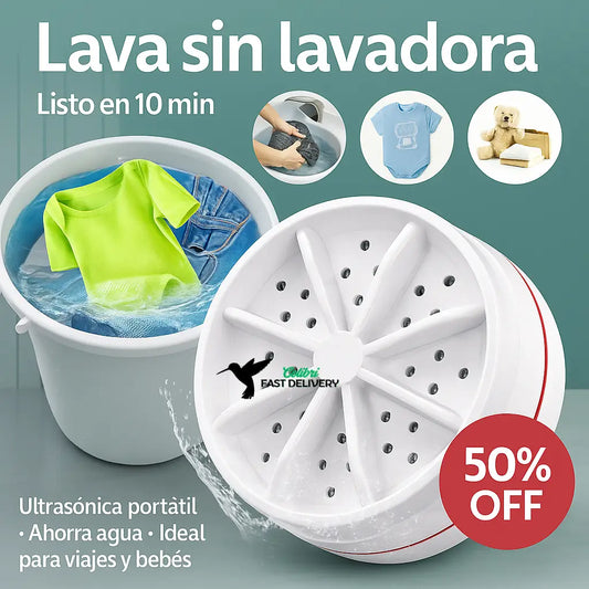 AQUA WASH MiNI PRO-Lava en 15 min-Lavadora Ultrasónica Portátil