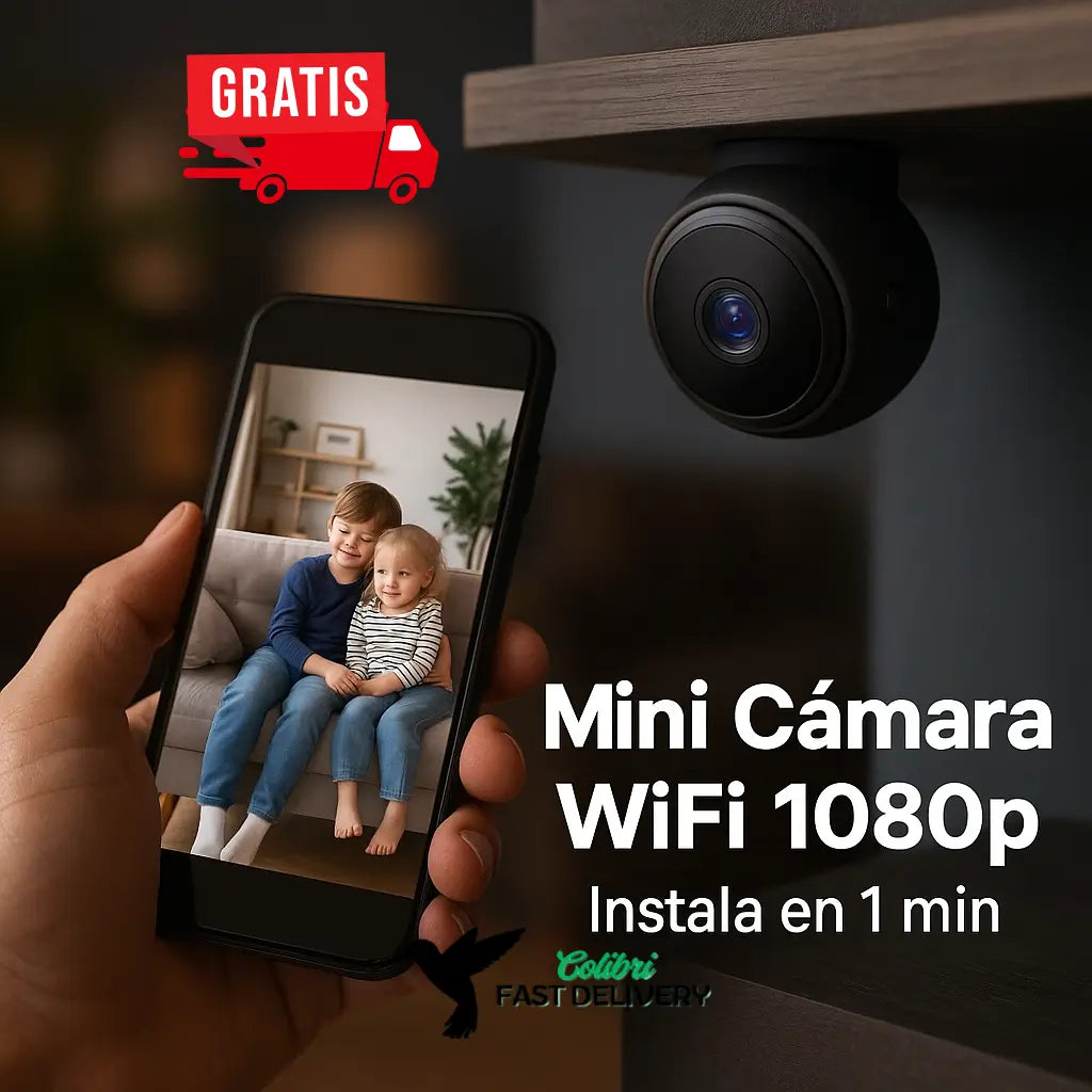 HogarWatch™ | Mini Cámara WiFi 1080p con Alerta de Movimiento