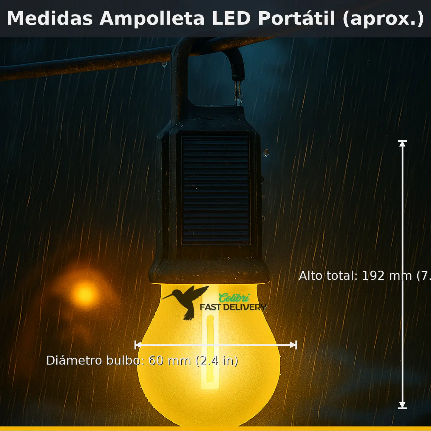 🔦 Pack x4 Ampolletas LED Portátiles (Solar + USB)