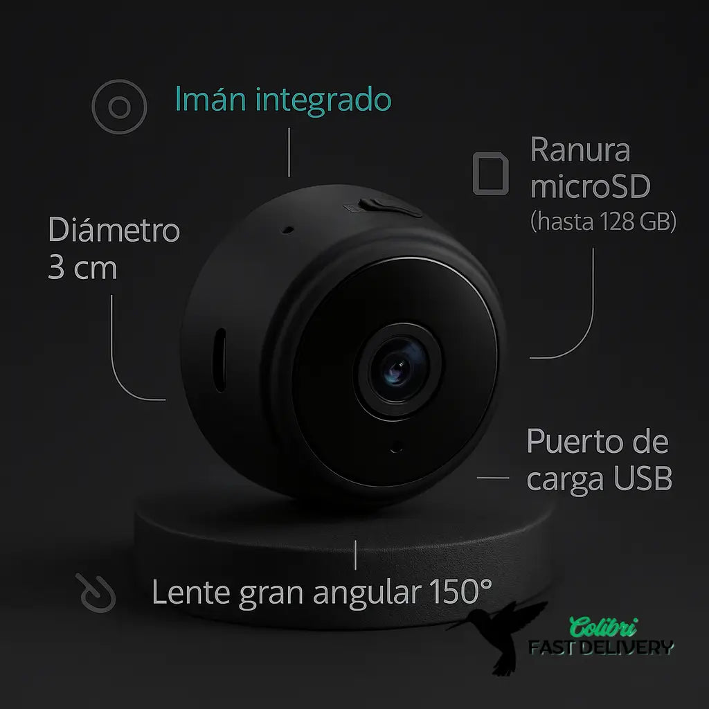HogarWatch™ | Mini Cámara WiFi 1080p con Alerta de Movimiento